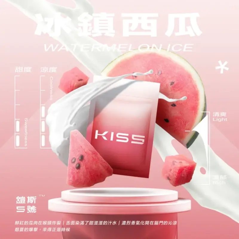 KISS-鎧斯5號一代煙彈-冰鎮西瓜webp - ILIA 拓撲蒸汽台灣官方旗艦店 | 電子煙主機煙彈現貨